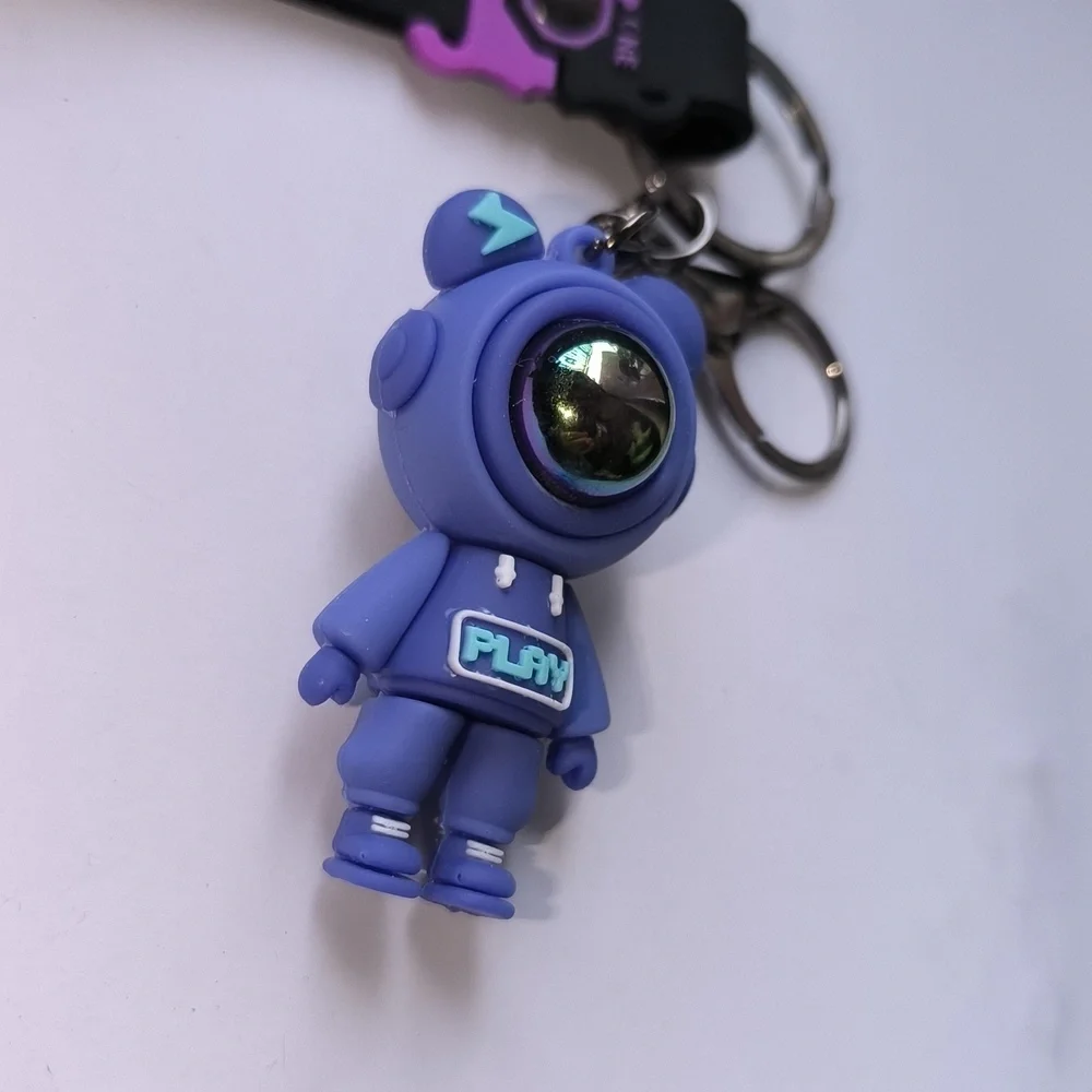 Spaceman Purple Rubber Keychain/ Bag Charm